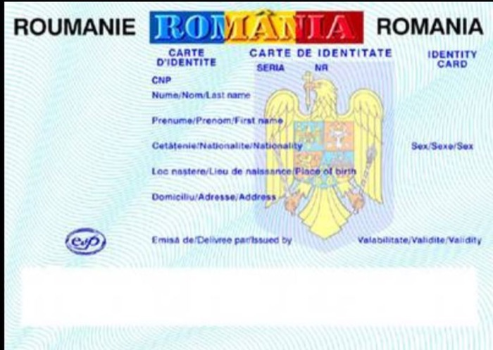 Exemplu de carte de identitate